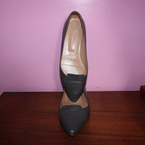 gray leather pointy flats by Fabio Rusconi size 37